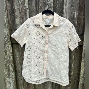 American Eagle Cotton Eyelet Button-Up Shirt cotton NWOT